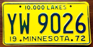 Minnesota 1972 - tablica z USA