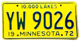Minnesota 1972 - tablica z USA