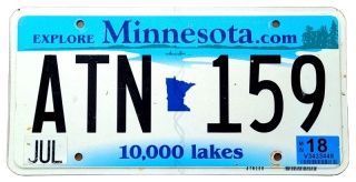 Minnesota 2018 - tablica z USA