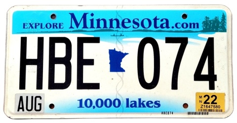 Minnesota 2022 - tablica z USA