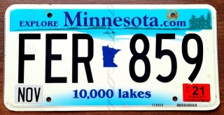 Minnesota 2021 - tablica z USA