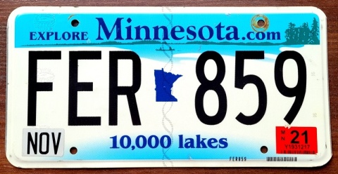 Minnesota 2021 - tablica z USA