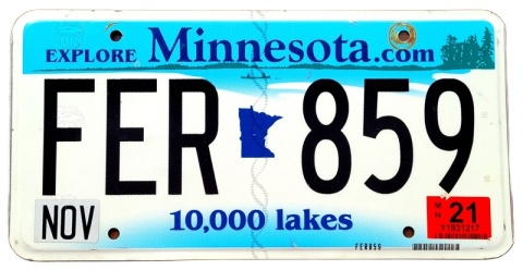 Minnesota 2021 - tablica z USA