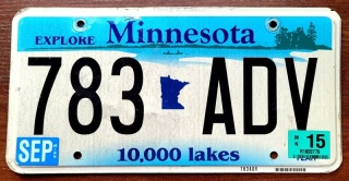 Minnesota 2015 - tablica z USA