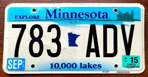 Minnesota 2015 - tablica z USA