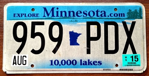 Minnesota 2015 - tablica z USA