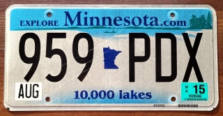 Minnesota 2015 - tablica z USA