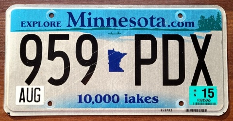 Minnesota 2015 - tablica z USA