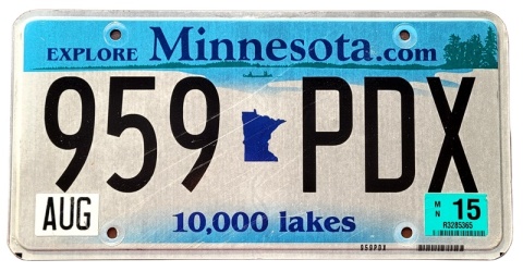 Minnesota 2015 - tablica z USA