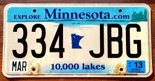 Minnesota 2013 - tablica z USA