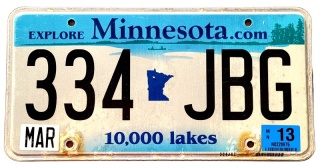Minnesota 2013 - tablica z USA