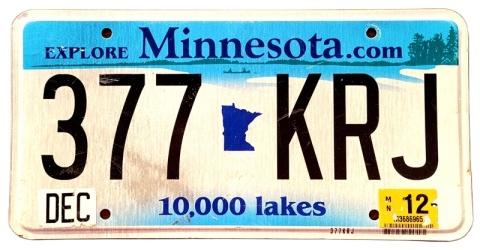 Minnesota 2012 - tablica z USA