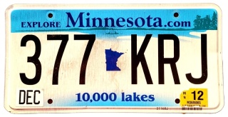 Minnesota 2012 - tablica z USA