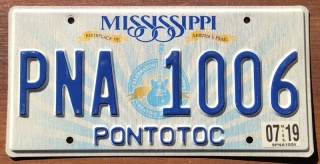 Mississippi 2019 - tablica z USA