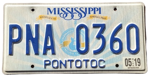 Mississippi 2019 - tablica z USA