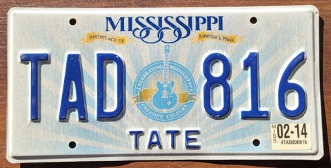 Mississippi 2014 - tablica z USA
