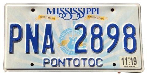 Mississippi 2019 - tablica z USA