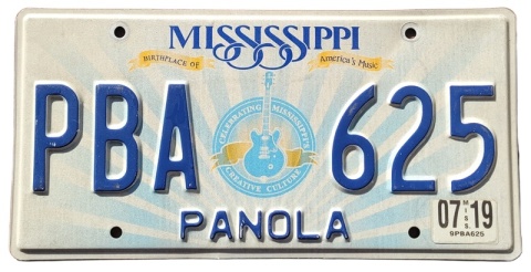 Mississippi 2019 - tablica z USA