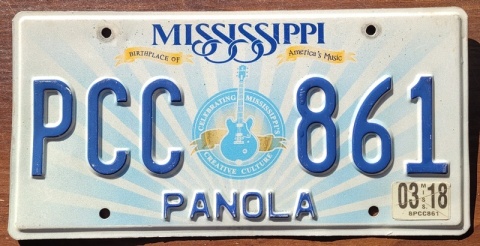 Mississippi 2018 - tablica z USA