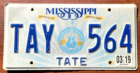 Mississippi 2019 - tablica z USA