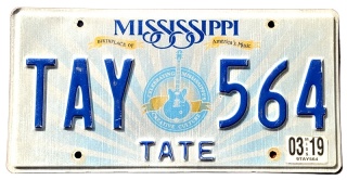 Mississippi 2019 - tablica z USA