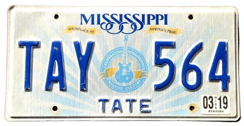 Mississippi 2019 - tablica z USA