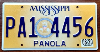 Mississippi 2020 - tablica z USA