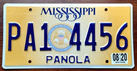Mississippi 2020 - tablica z USA