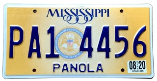 Mississippi 2020 - tablica z USA