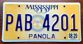 Mississippi 2020 - tablica z USA