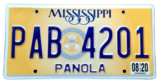 Mississippi 2020 - tablica z USA