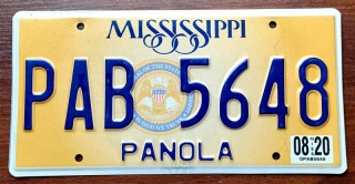 Mississippi 2020 - tablica z USA