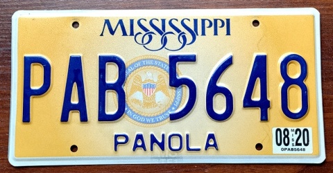 Mississippi 2020 - tablica z USA