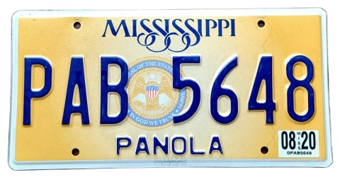 Mississippi 2020 - tablica z USA