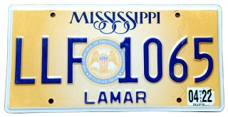 Mississippi 2022 - tablica z USA