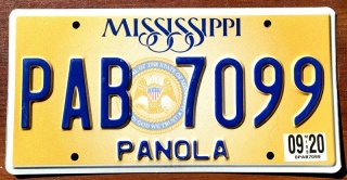 Mississippi 2020 - tablica z USA