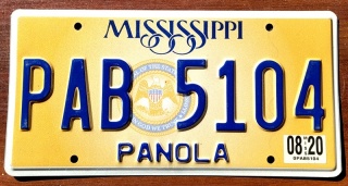 Mississippi 2020 - tablica z USA