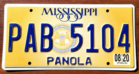 Mississippi 2020 - tablica z USA