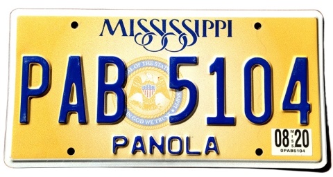 Mississippi 2020 - tablica z USA
