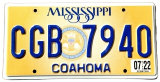 Mississippi 2022 - tablica z USA