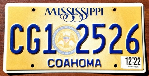 Mississippi 2022 - tablica z USA