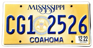 Mississippi 2022 - tablica z USA
