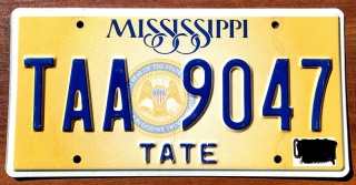 Mississippi 2020 - tablica z USA