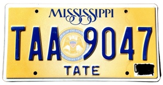 Mississippi 2020 - tablica z USA