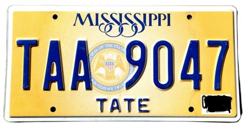 Mississippi 2020 - tablica z USA