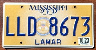 Mississippi 2023 - tablica z USA