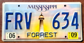 Mississippi 2009 - tablica z USA