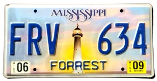 Mississippi 2009 - tablica z USA