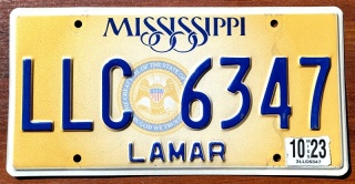 Mississippi 2023 - tablica z USA