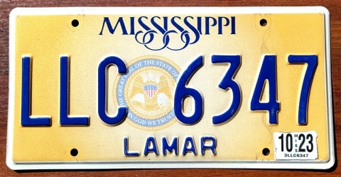 Mississippi 2023 - tablica z USA